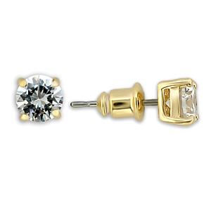 14K Yellow Gold Plated Fashion Earrings Clear CZ