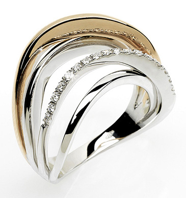 Diamond Wedding Ring Pink White Gold