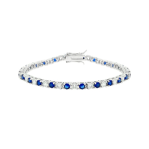 Classic Sapphire Blue CZ Tennis Bracelet