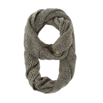 Black Patterned Infinity Scarf