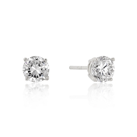 Classic 6mm New Sterling Round Cut CZ Studs Silver