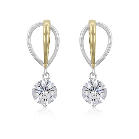 Tutone CZ Drop Earrings - Jewelry Shop