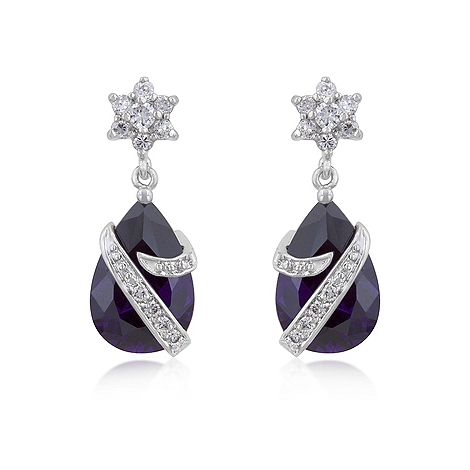 Contemporary Royal Wrapped Amethyst Earrings