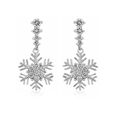 Symbolic Snowflake Drop Earrings