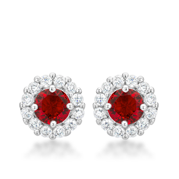 Classic Bella Bridal Earrings in Ruby Red 2.52 CT
