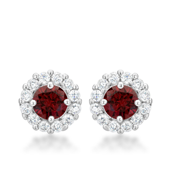 Classic Bella Bridal Earrings in Garnet Red 2.52 CT