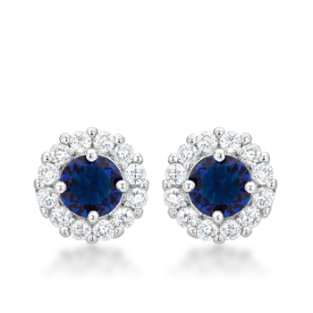 Classic Bella Bridal Earrings in Blue 2.52 CT