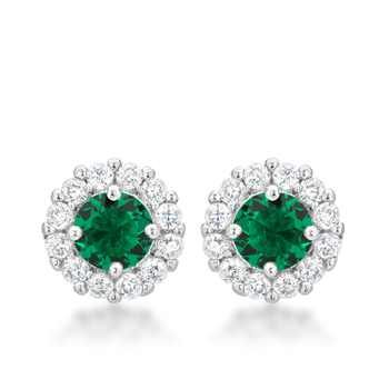 Classic Bella Bridal Earrings in Green 2.52 CT