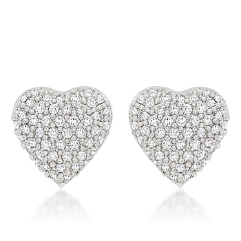 Special Pave Heart Earrings .7 CT