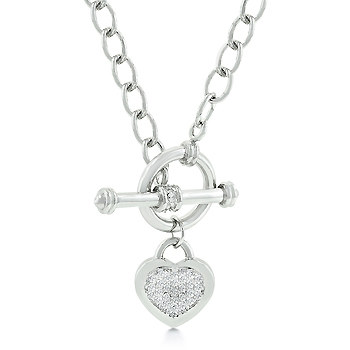 Toggle Pave Heart Necklace - Perfect Jewellery Gift