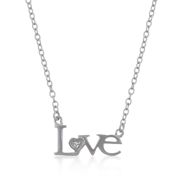 Contemporary Love Script Necklace