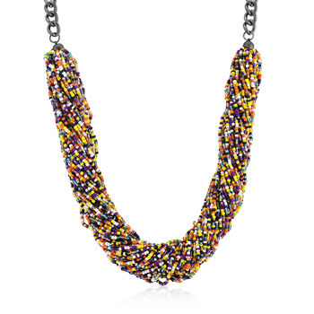 Contemporary Multicolor Acrylic Bead Twisting Necklace