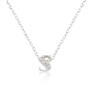 Classic Micro-Pave Initial S Pendant