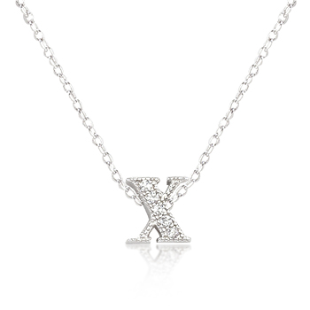 Classic Micro-Pave Initial X Pendant