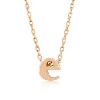 Rose Gold Initial E Pendant - Designer Fashion Jewelry