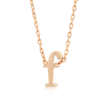 Rose Gold Initial F Pendant - Gifts from DT