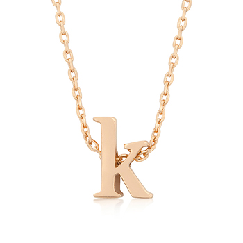 Rose Gold Initial K Pendant - Unique Italian Design
