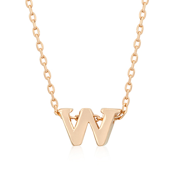 Rose Gold Initial W Pendant - Online Jewelry