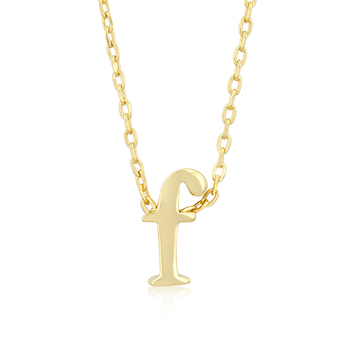 Golden Initial F Pendant - DT Jewelers