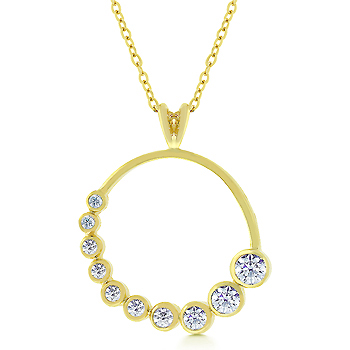 Golden CZ Circlet Pendant From DT Jewelers