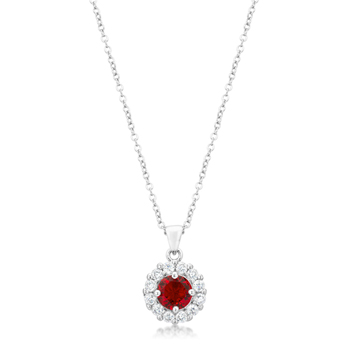 Classic Bella Bridal Pendant in Ruby Red 3.28 CT