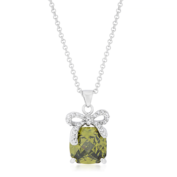 Classic Olivine Pendant with Bow 13.16 CT