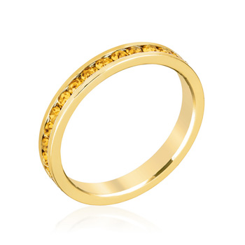 Eternity Stylish Stackables Yellow Crystal Gold Ring .35 CT