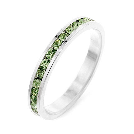 Eternity Wedding Ring with Stylish Stackables Peridot
