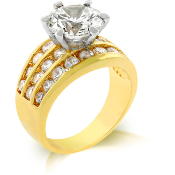 Cocktail Classic Gold Engagement Ring 7.5 CT CZ