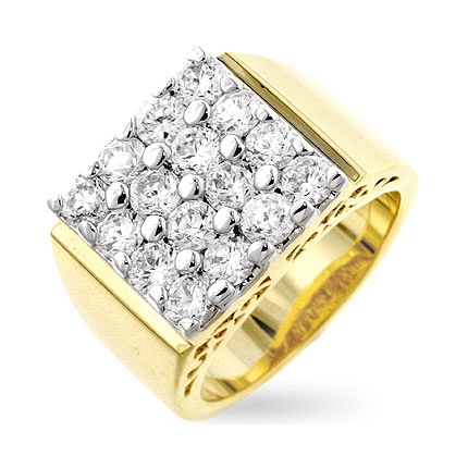 Pave Square Mens Ring - DT Jewelers