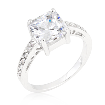 Engagement Princess Clear Ring 2.1 CT
