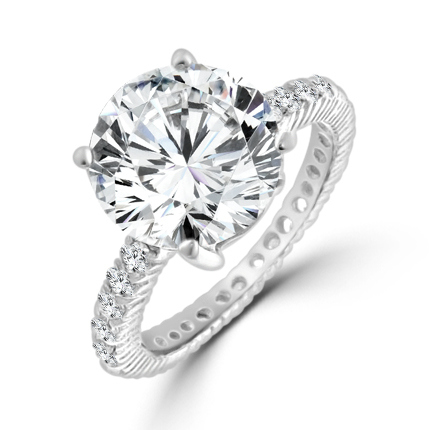 2.5 CT Queen Anne .925 Sterling SILVER Engagement Ring
