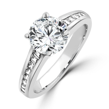 Elegant 1.75CT Round CZ Engagement Ring