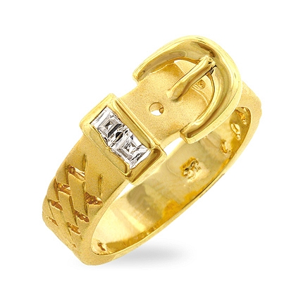 Contemporary Gold Buckle Ring