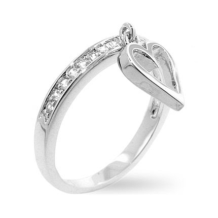 Contemporary Silver Cupid Eternity Ring
