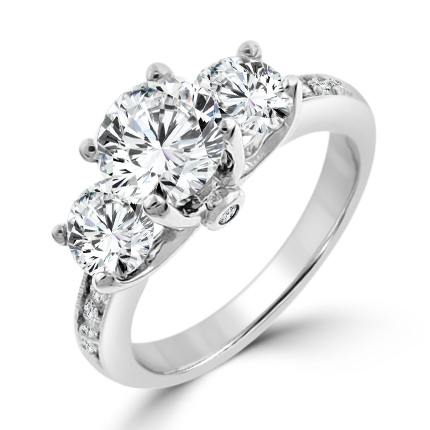 Elizabeth ENCORE DT Three-Stone Engagement Ring
