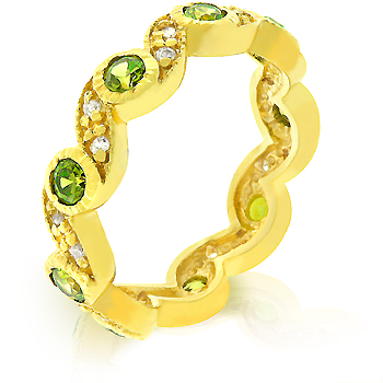 Contemporary Olive Leaves Eternity Ring