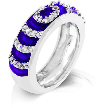 Navy Blue Enamel Ripple Ring - Online Jewelry