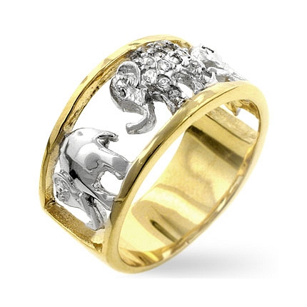 Cocktail Pave Elephant Ring