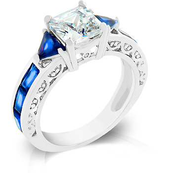 3.5 Sapphire CZ Regal Vintage Engagement Ring