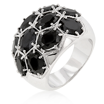 Cocktail Midnight Dome Ring