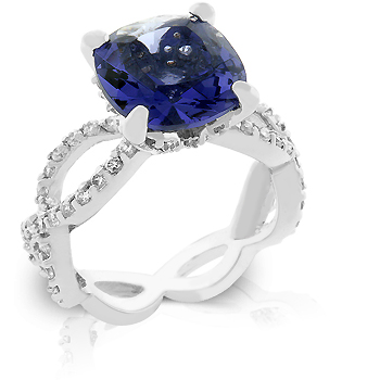 Cocktail Uptown Classic Engagement Ring w Purple Sapphire CZ