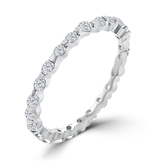 2.5 CT Sterling Silver Lace Eternity Wedding Ring