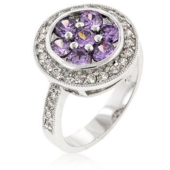 Contemporary Lavender Lily Engagement Ring