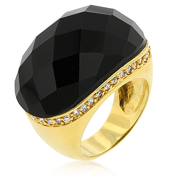 Cocktail Black Beauty Faceted Ring