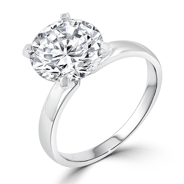 STERLING SILVER Solitaire Engagement Ring 3 CT CZ