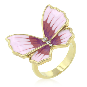 Butterfly 3-Stone Ring - Unique Italian Design