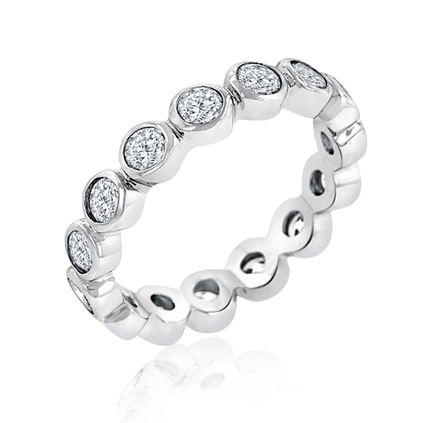 Unique Linked Bezel Eternity Wedding Ring by ENCORE DT