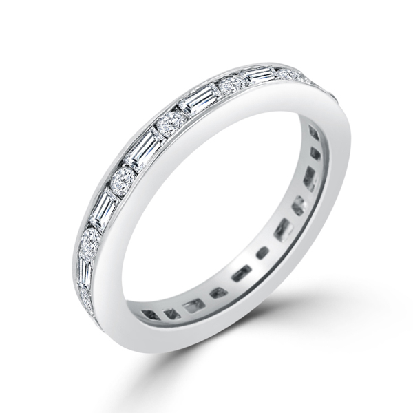 Alternating CZ Eternity Wedding Ring 2.6 CT Cubic Zirconia