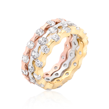 Tritone Stackable Wedding Rings - Jewelry Gifts